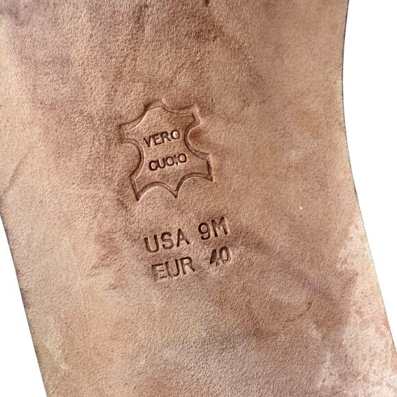 Via Spiga Leather Two Tone Strappy Wooden Heeled Open Toe Sandals Women's Size 9 - Picture 5 of 7